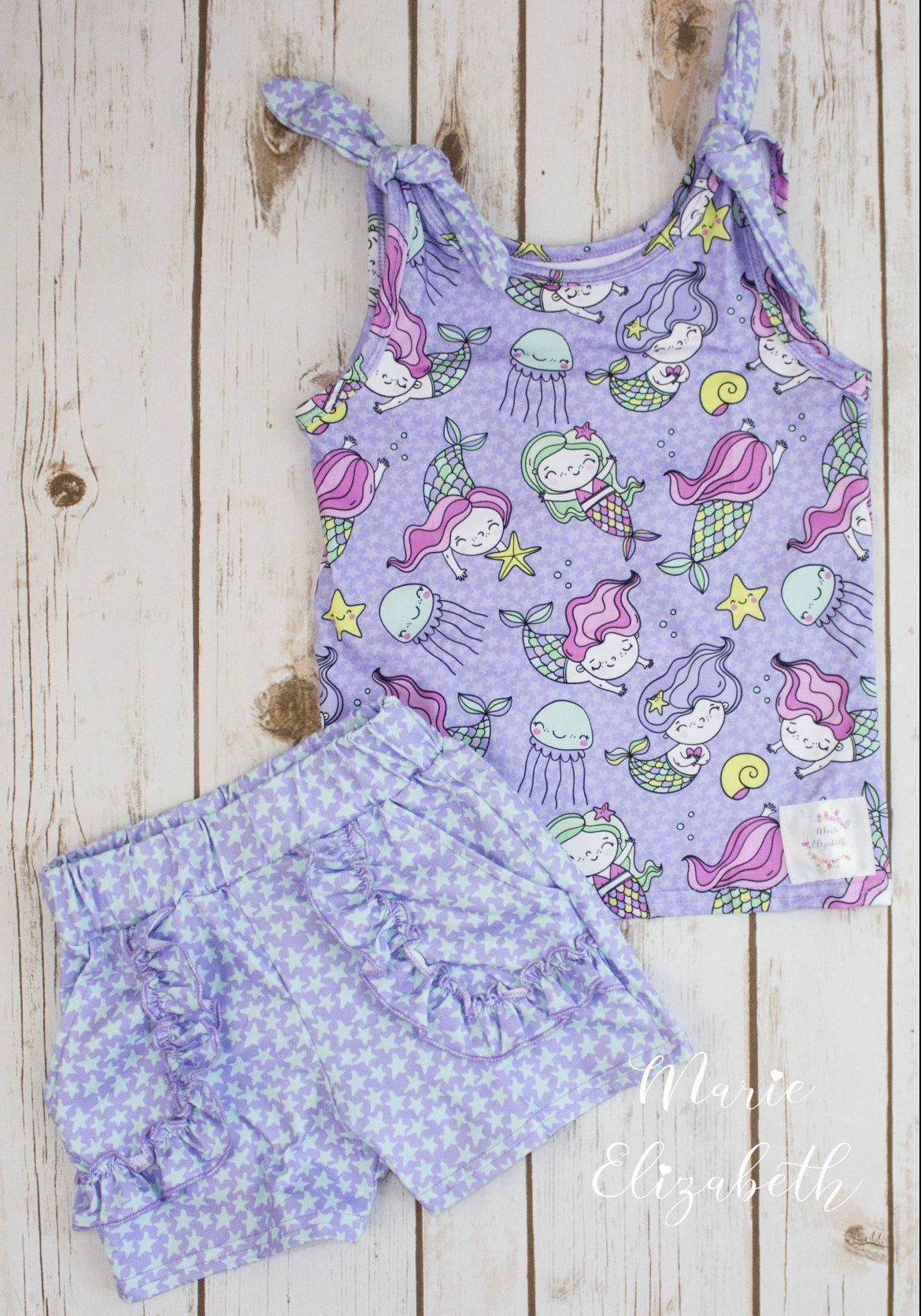 Mermaid and stars 2 piece set