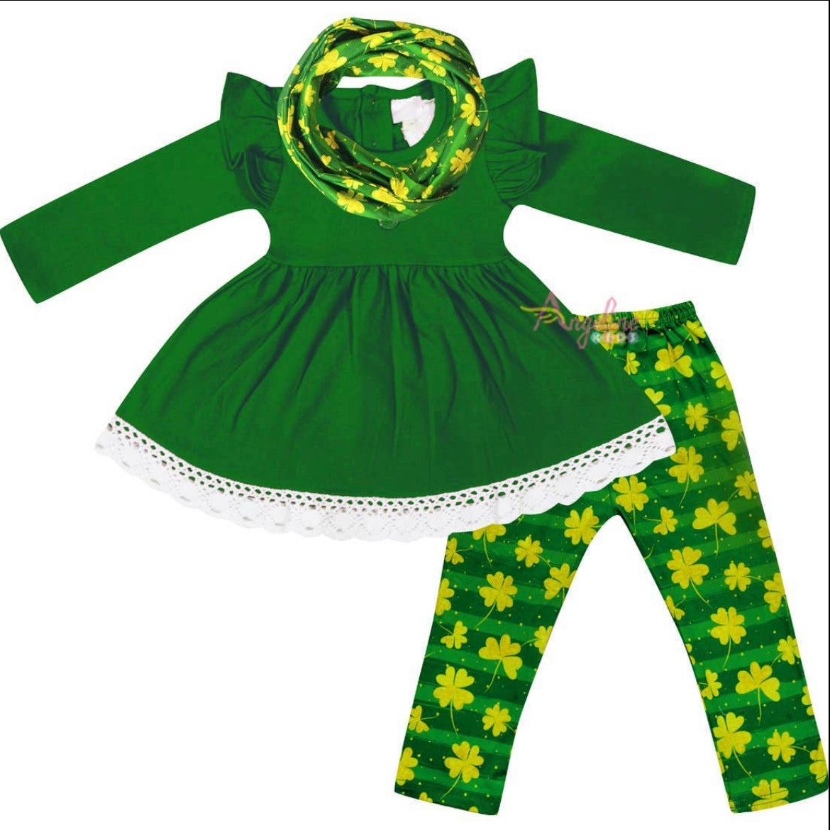 St Patrick's day shamrock scarf outfit