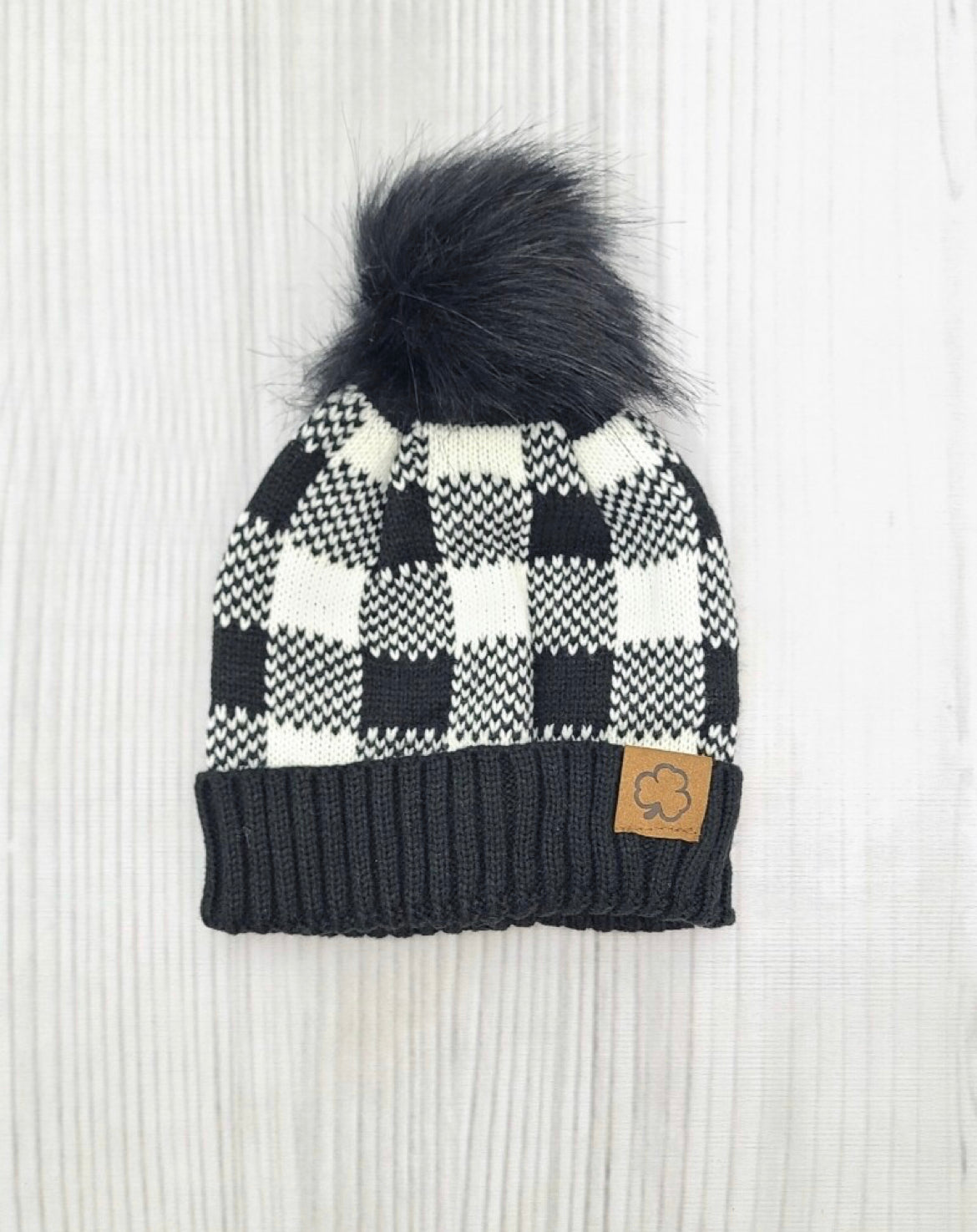 Plaid Pom Beanie