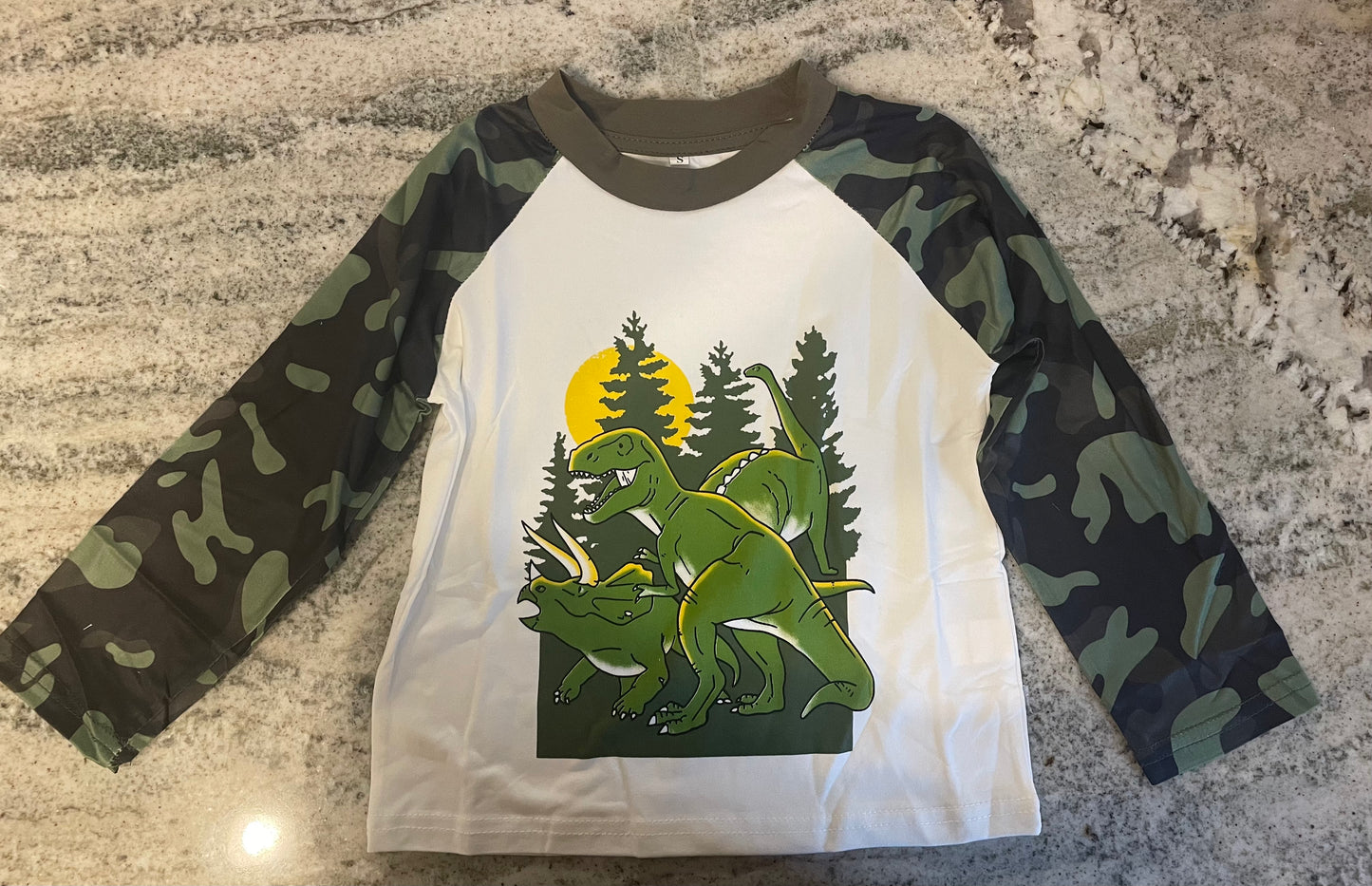 Camo Dinosaur long sleeve shirt