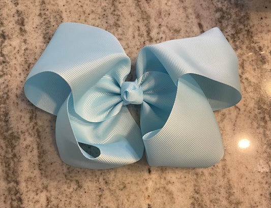 8 inch light blue bow