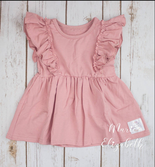 Dusty pink ruffle tank