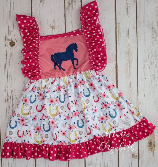 Red, White, and Blue Horse Dress