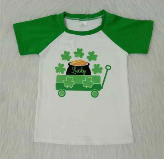 Green Four Leaves Boy T-shirt