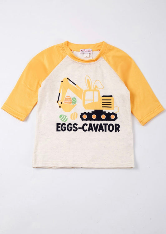 Eggs-Cavator Raglan Shirt