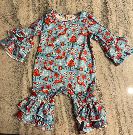 Candy Cane Deer Romper